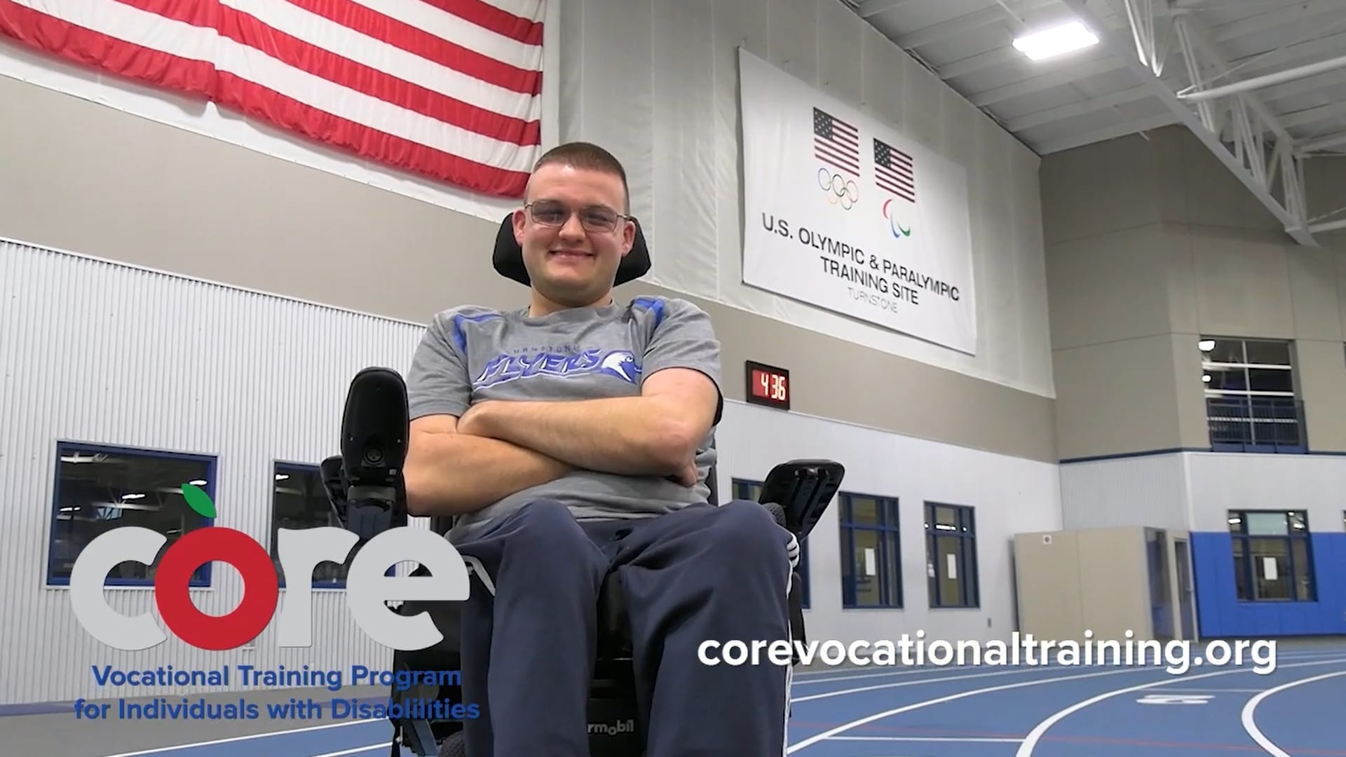 CORE Participant In A Wheelchair At The US Olympic And Paralympic Training Site