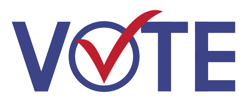 The word VOTE with a Checkmark in the ""O"