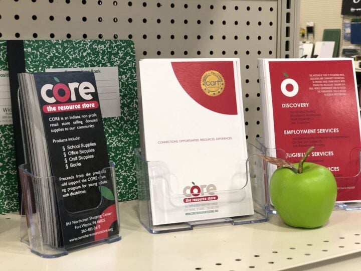 core pamphlets displayed on shelf
